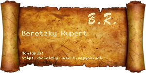 Beretzky Rupert névjegykártya
